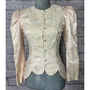 Vintage 80's Victorian Style Blazer Jacket/Blouse from Jessica McClintock